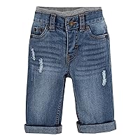 Boys' Baby Ribbed Waistband Pull on Jeans