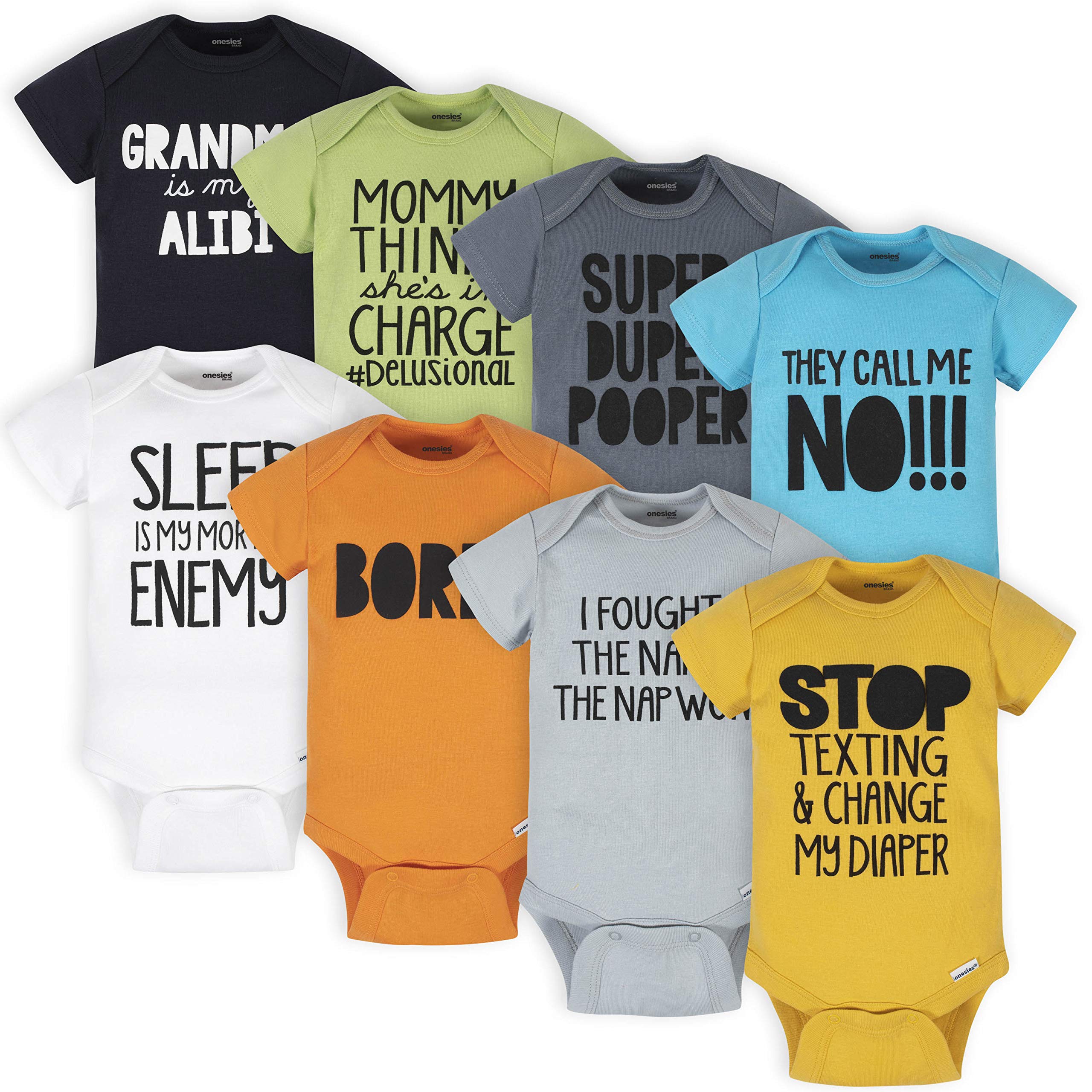 Onesies Brand unisex-baby 8-pack Short Sleeve Mix & Match Bodysuits