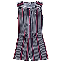 Tommy Hilfiger girls Adaptive Sleeveless Romper With Magnetic ClosuresJumpsuit