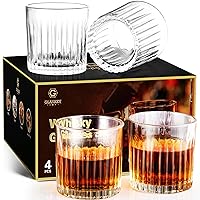 Premium Whiskey Glasses Set of 4,Lead-Free Crystal Old Fashioned Glass,Scotch Glass Tumblers for Drinking Bourbon,Cognac,Irish Whisky