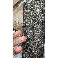 Ad Fabric, Glitter Sparkle Stretch Tulle Fabric Color Black/Gold 60