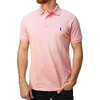 Polo Ralph Lauren Men's Custom Fit Mesh Pony Shirt-Carmel Pink 7105-Medium