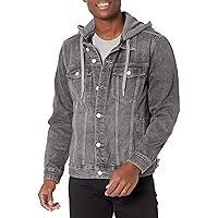 [BLANKNYC] mens Hooded Denim Jacket, Stylish Coat & Designer ClothingJacket