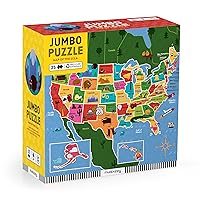 Map Of USA - Jumbo 25 Piece Jigsaw Floor Puzzle Featuring States, Capitals, and More!