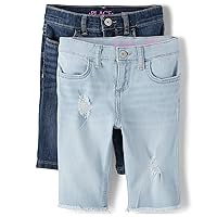 The Children's Place Girls' Denim Skimmer Shorts 2 Pack