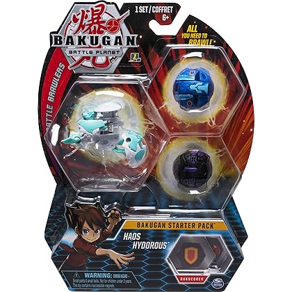 Bakugan 20104018-6053051 Starter Pack 3-Pack, Haos Hydorous, Collectible Transforming Creatures, for Ages 6 and Up