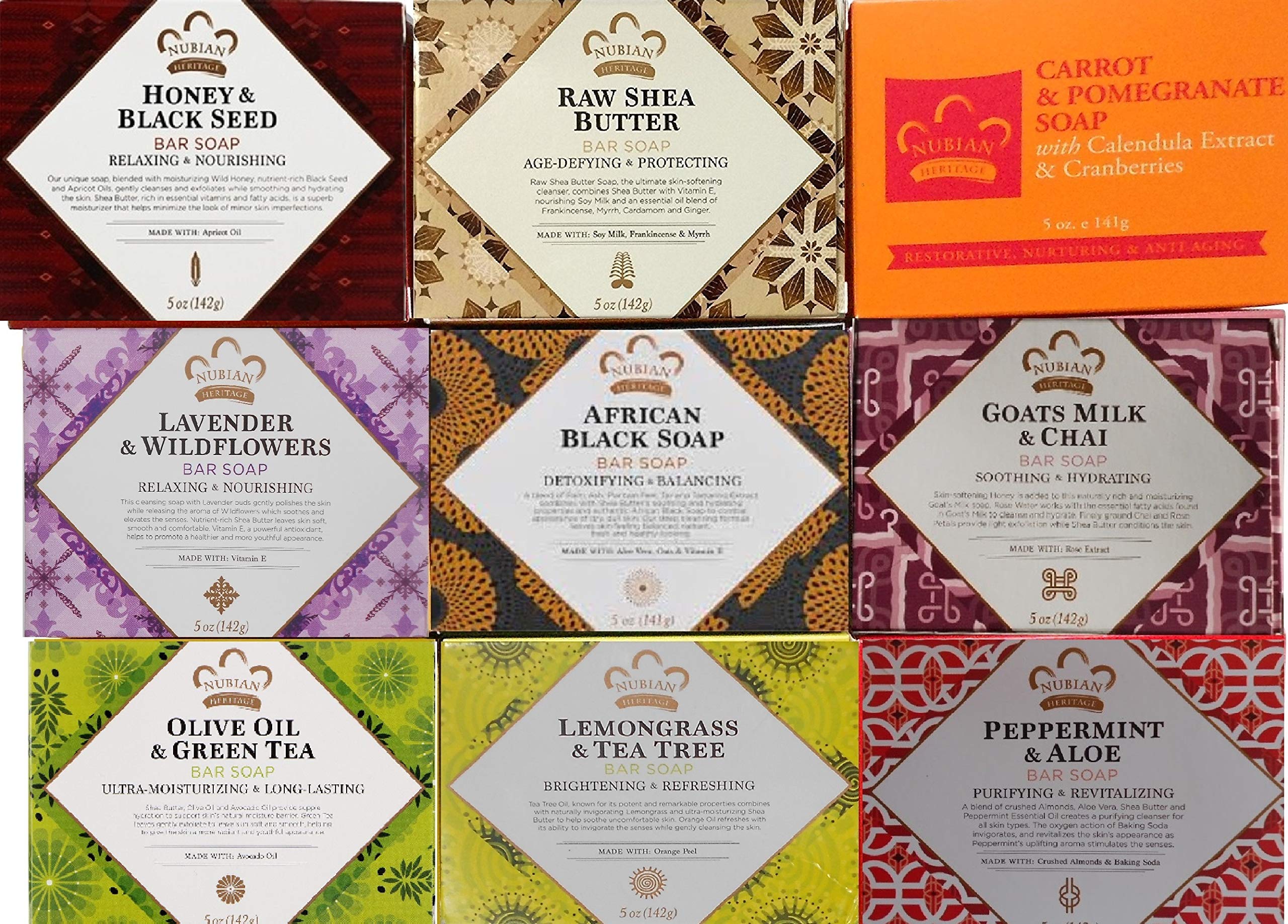 Nubian Heritage Assorted Soaps #1 - 9 Pack