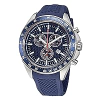 Nautica Men's NAPOBS108 Ocean Beach Grey/Blue/Blue Silicone Strap Watch