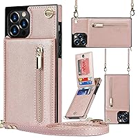 Case for iPhone 13 Mini,Crossbody Wallet with Card Holder Leather PU Flip Detachable Adjustable Lanyard Strap Women Girl Kickstand Magnetic Protective Cover Case for iPhone 13 Mini 5.4
