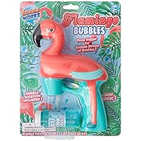 Flamingo Bubble Gun Assortment - Kid's Flamingo Light Up Bubble Blower Machine Play Kit - Children's Bubble Fun Set - Includes 1.69 Oz of Premium Bubble Solution - Great for Ages 5+