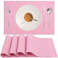 Placemats Set of 4 Washable Heat-Resistant Non Slip Braided Table Mats Woven PVC Vinyl Kitchen Dining Patio Table Place Mats for Dinner Parties BBQs Indoor and Ourdoor Use.18