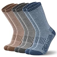 80% Merino Wool Socks for Men Women, Warm Thermal Hiking Socks, Winter Cushioned Boot Socks 3 Pairs