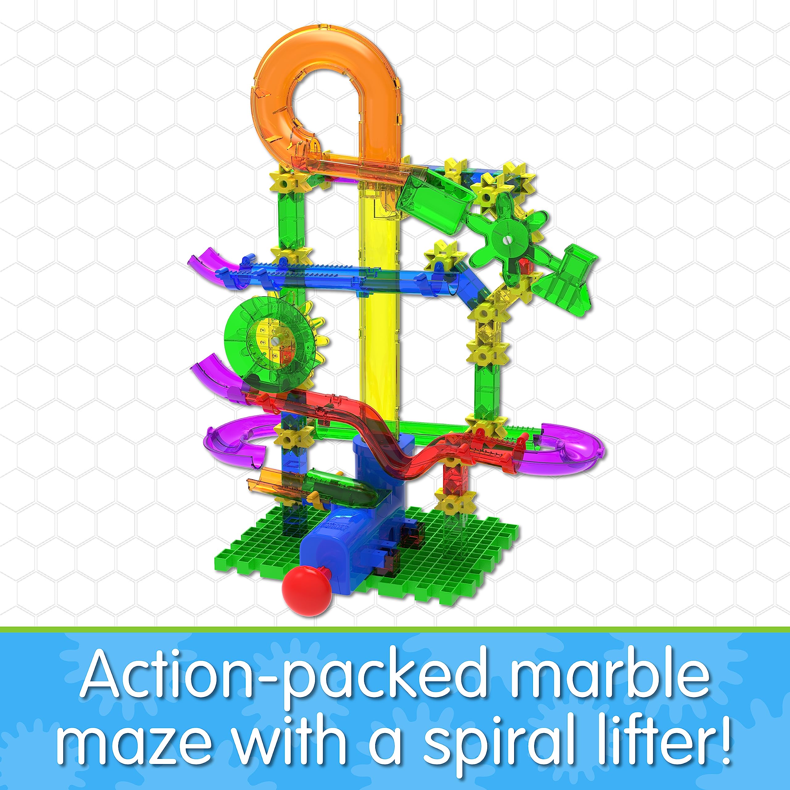 The Learning Journey: Techno Gears Marble Mania STEM – Xpress Marble Run (80+ pieces) Construction Set – Toy Marble Maze Game - Award Winning Learning Toys & Gifts for Boys & Girls Ages 6 Years and Up