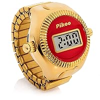 Pikoo: Unisex Digital Ring Watch w/Made in Japan Movement, One Size Fits All - Ruby Red