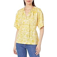 Women's Renae B Top in Porcelain and Empire Yellow