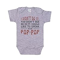 Grandchild Baby Onesie/Speak To My Pop-Pop/Unisex Newborn Bodysuit