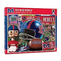 NCAA Mississippi Ole Miss Rebels Retro Series Puzzle - 500 Pieces, Team Colors, Large