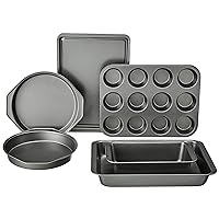 Amazon Basics 6-Piece Nonstick, Carbon Steel Oven Bakeware Baking Set