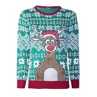 Fashion Star Womens Christmas Printed Oversized Xmas Knitted Sweater Jumper