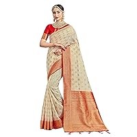 Elina fashion Women Sarees Banarasi Kanjivaram Silk Woven with Unstitched Blouse