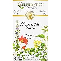 CELEBRATION HERBALS Lavender Flowers Tea Organic 24 Bag, 0.60 Ounce