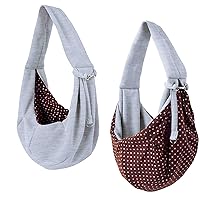 iPrimio Reversible Dog Carrier Sling & Cat Sling - Pet Sling Carrier for Cats, Puppy Sling, Cat Papoose Carrier Front, Hands Free Pet Carrier - Soft Pouch, Tote, Grey-Cat Carrier & Cat Front Carrier