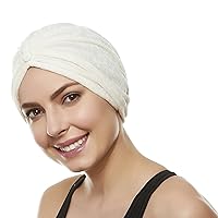 BEEMO Women’s Soft Terry Cloth Turban Head Cover with Knot or Button Head Wrap