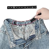 FIZSST Jeans Button Tightener Pants Adjuster Waist Tightener for Pants Women Men and Children,Waist Clip Pack of 6 Black