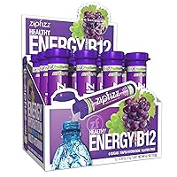 Energy Drink Mix, Electrolyte Hydration Powder with B12 and Multi Vitamin, Grape (12 Count)