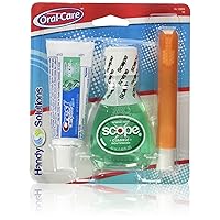 Oral Care 3-Piece Travel Size Set w/Mouthwash, Toothpaste, & Folding Toothbrush (Pack of 6), TSA Approved