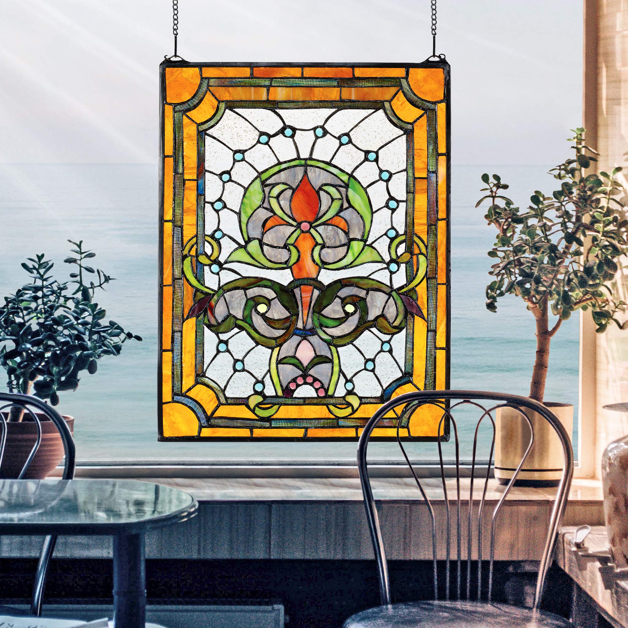 Design Toscano Kendall Manor Stained Glass Window