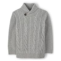 Boys and Toddler Long Sleeve Cable Knit Shawl Sweater
