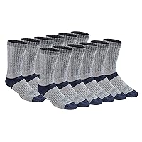 Dickies Men's Dri-tech Temperature Regulating Wool Blended Work Crew Socks Multipack