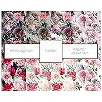 Floral Patterned Vinyl Permanent Vinyl Flower Patterns 651 Adhesive Vinyl 12 x 12 inch 3 Sheet Bundle