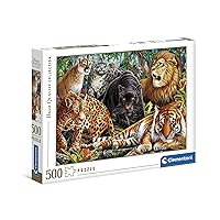 35126 Gatos Salvajes 500pcs Animals Collection Wild Cats 500 Pieces, Made in Italy, Jigsaw Puzzle for Adults, Multicolor, Medium