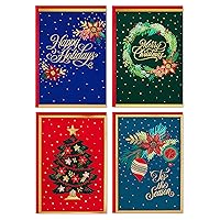 Hallmark Boxed Christmas Cards Assortment, Festive Foil (40 Cards and Envelopes)