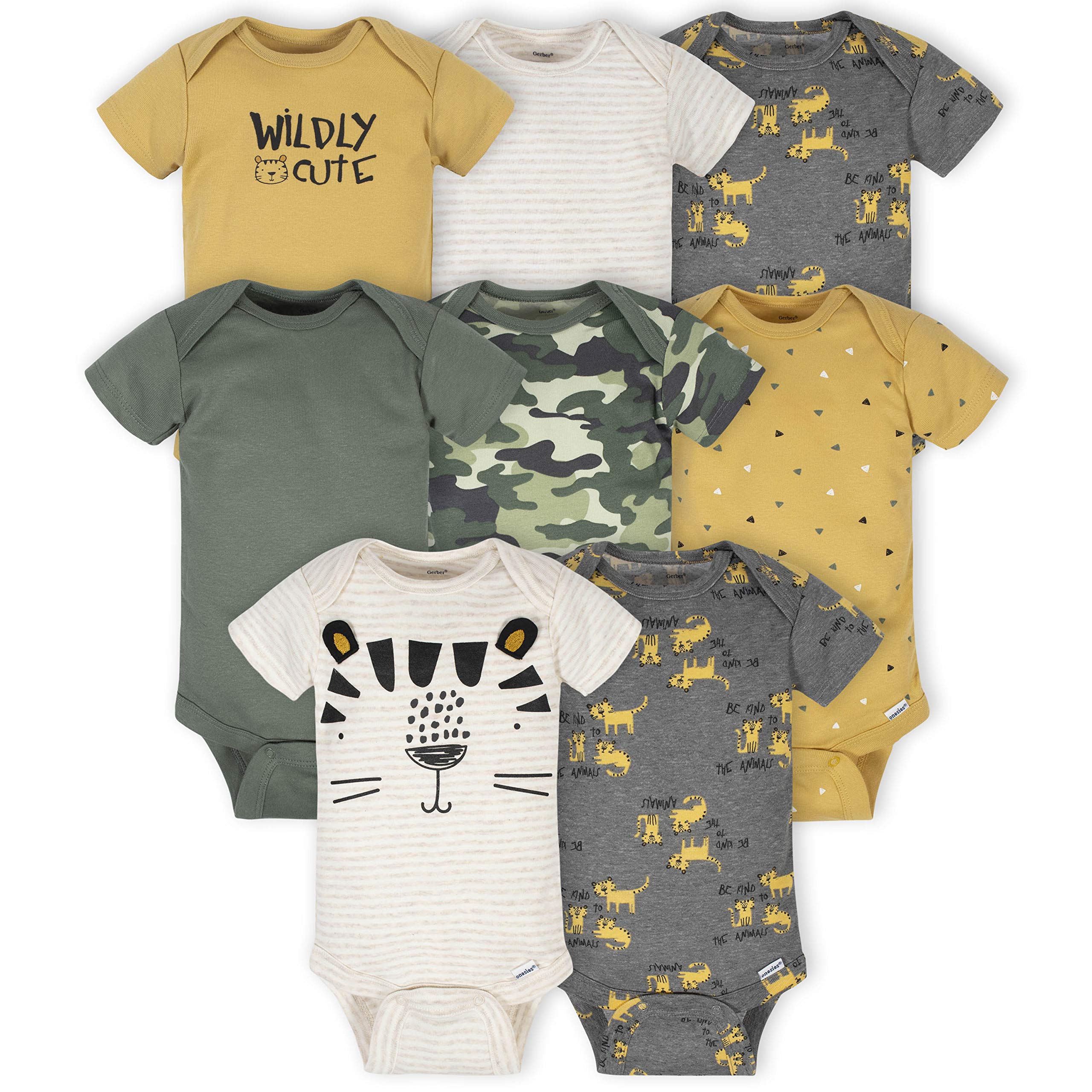 Gerber baby-boys 8-pack Short Sleeve Onesies Bodysuits