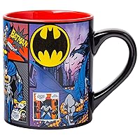 DC Comics Batman Comic Panel Ceramic Coffee Mug, 14 Ounces