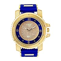 Totally Iced Out CZ Techno Pave Gold Tone Oversize Hip Hop Bling Watch Men's Watches