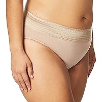 Warner's Women's No Pinching No Problems Dig-Free Comfort Waist with Lace Cotton Hi-Cut Rt2091p