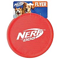 Dog Nylon Flyer Dog Toy, Flying Disc, Lightweight, Durable and Water Resistant, Great for Beach and Pool, 9 inch Diameter, for Medium/Large Breeds, Single Unit, Red
