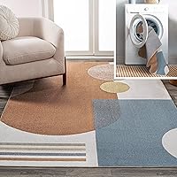 JONATHAN Y WSH306A-4 Slinger Modern Kids & Novelty Collage Machine-Washable Area Rug, Contemporary, Geometric, Minimalist for Living Room, Dining Room, Bedroom, Kitchen, Cream/Multi, 4 X 6