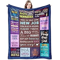 New Job Polyester Blanket, 60x50 Inch, Lightweight, Modern Design, Congratulations Gift for Women and Men on New Job or Promotion