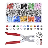 Mandala Crafts Metal Snap Button Kit - Snap on Buttons & Snap Fastener Tool - 9.5mm Colorful Metal Snaps Buttons Snap Closures Sewing Snaps for Clothing Leather Crafting