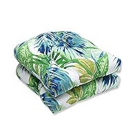 Pillow Perfect Tropic Floral Indoor/Outdoor Chair Seat Cushion, Tufted, Weather, and Fade Resistant, 19