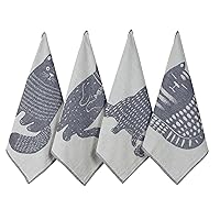 Cat Themed Funny Dish Towels for Kitchen Drying, 100% Cotton Kitchen Tea Towel Set of 4, Housewarming Birthday Gift for Cat Lovers (Cats' Moods)