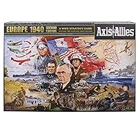 Avalon Hill Axis & Allies Europe 1940 Second Edition WWII Strategy Board Game, with Extra Large Gameboard, Ages 12 and Up, 2-6 Players