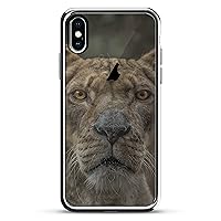 LIONESS SEETHROUGH | Luxendary Chrome Series designer case for iPhone X in Silver trim