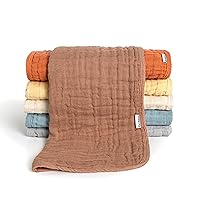 Baby Unisex Muslin Burp Cloths 6-Pack, Multi Browns, Large Size 20