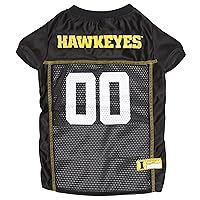 Pets First NCAA College University Of Iowa Mesh Jersey for DOGS & CATS, X-Small. Licensed Big Dog Jersey with your Favorite Football/Basketball College Team